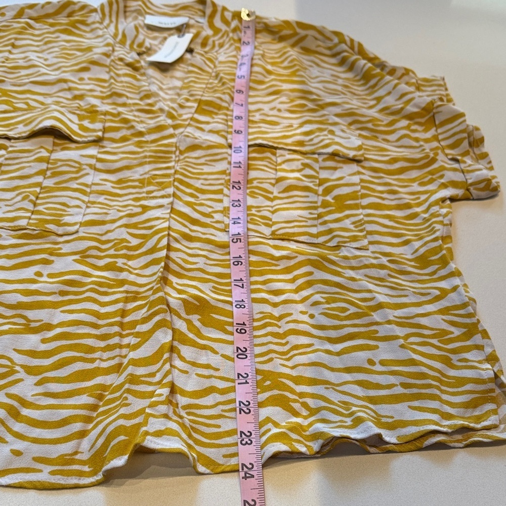 🆕 Mauve by Anthropology Zebra Print Relaxed Cargo Pocket Blouse, Size S - Picture 8 of 10